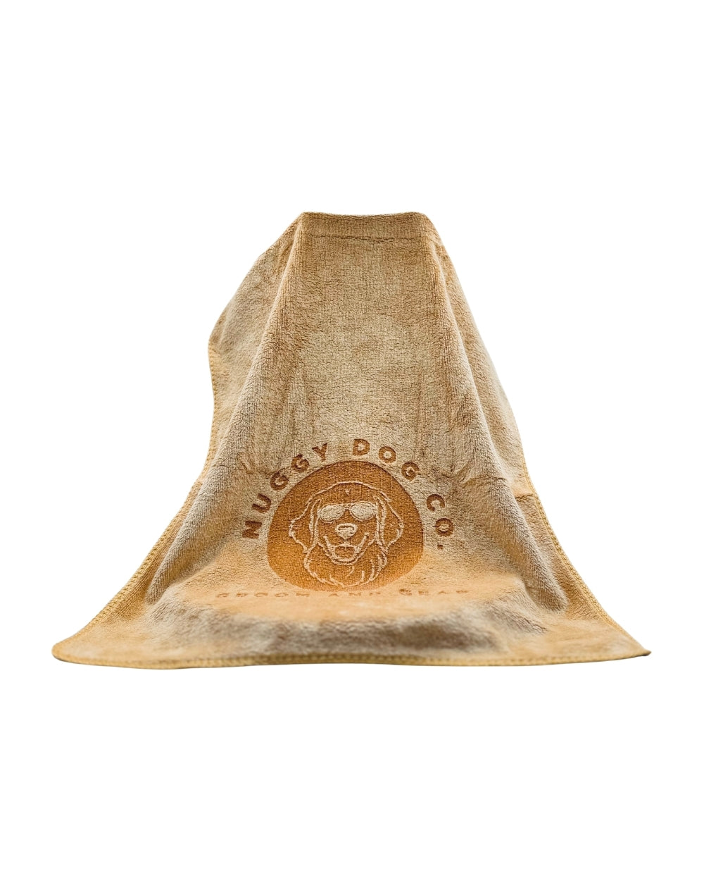Dog cone with Muggy Dog Co branding on a white background