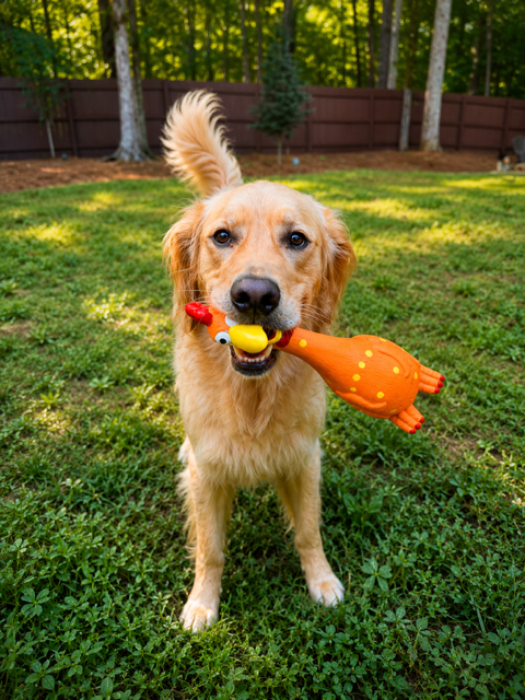 Camp Clucker Squeaky Dog Toy