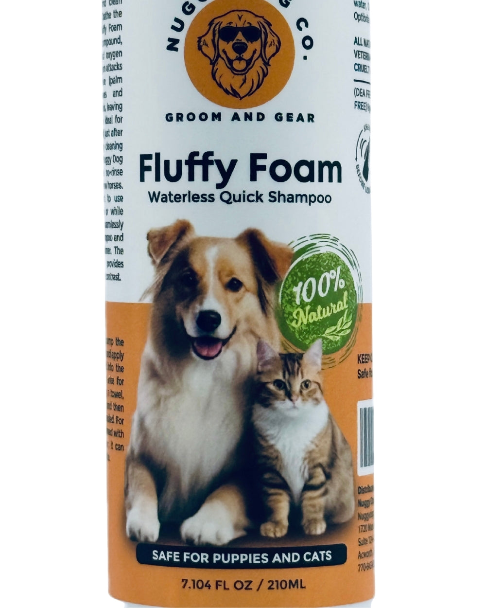 210ml Fluffy Foam no-rinse shampoo safe for puppies and cats