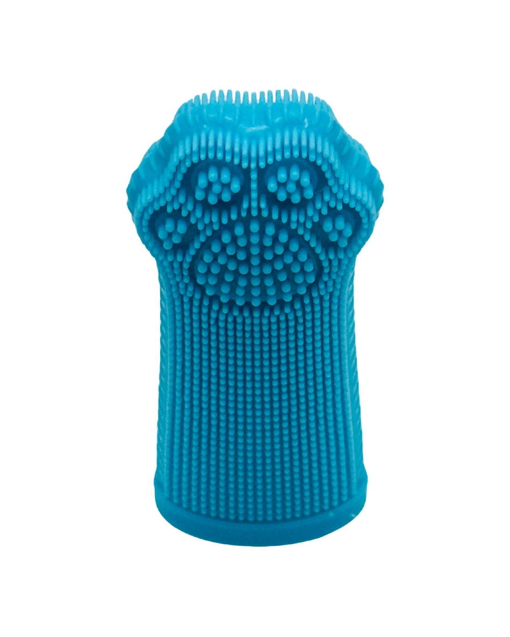 Paw-print textured silicone toothbrushes for pet dental care