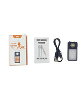 Clip-On Trail Light with packaging, manual, USB charging cable