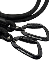 Heavy-duty carabiner clips on the Nuggy Dog Co. Two-gether Leash