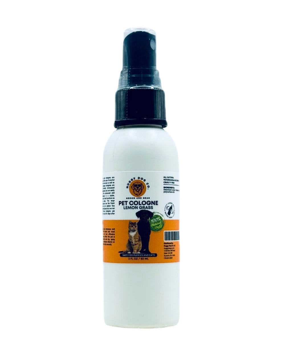 Nuggy Dog Co Pet Cologne 2oz Lemongrass natural spray for dogs and cats