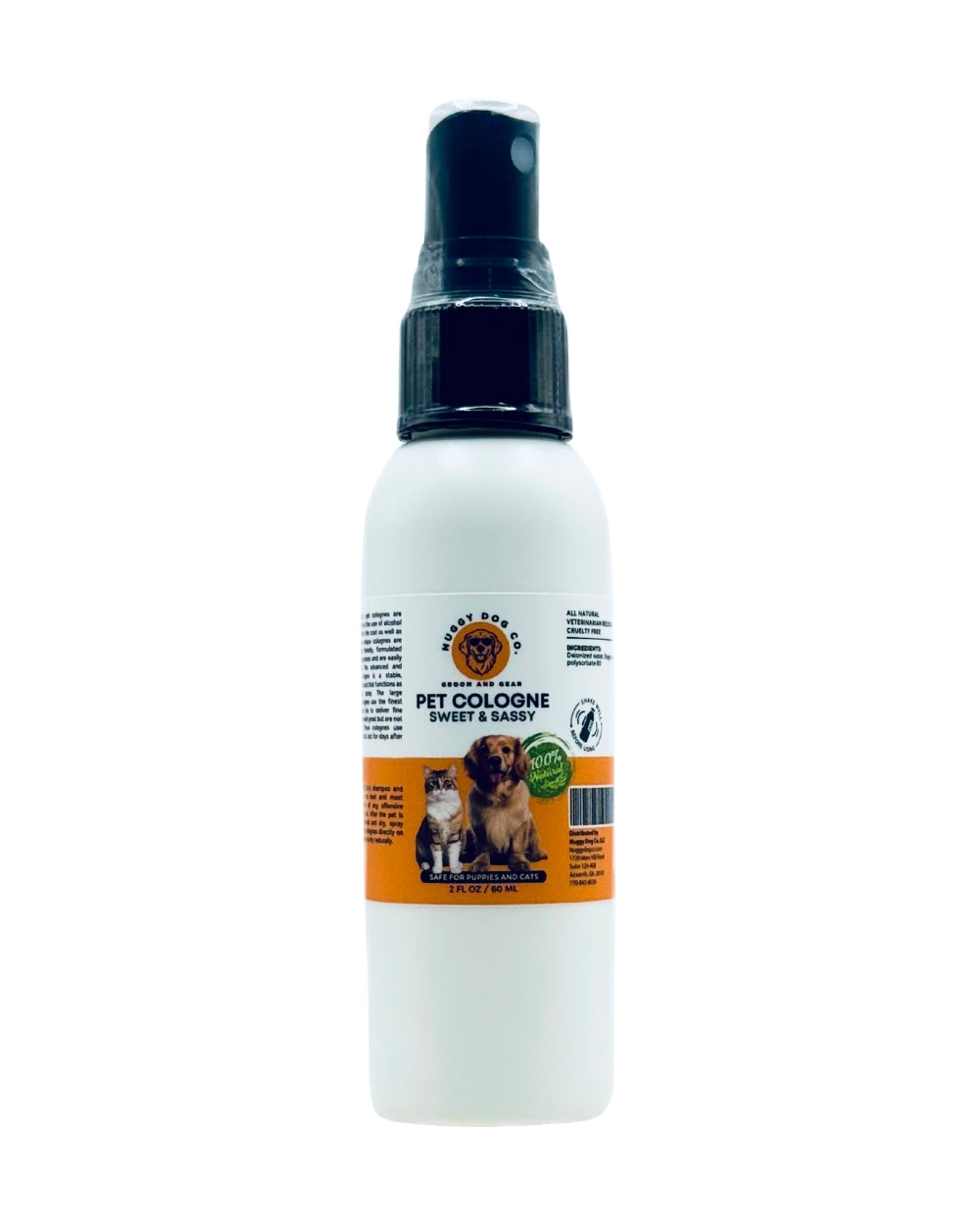 Nuggy Dog Co Pet Cologne 2oz Sweet & Sassy natural spray for dogs and cats