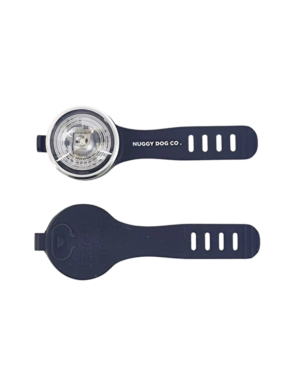 Top and bottom view of Nuggy Dog Co. Pet Light