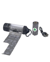 Open Nuggy Dog Co. poop bag dispenser showing roll of eco-friendly bags.